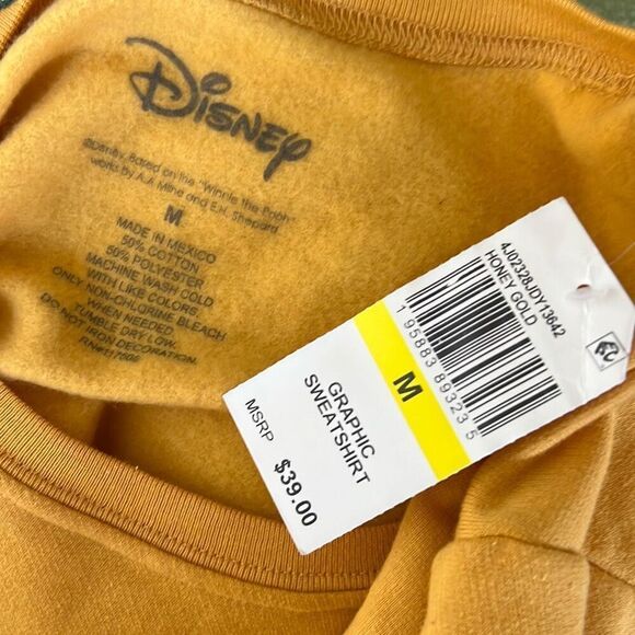 Disney Winnie The Pooh Crewneck Sweatshirt Honey Gold Size Medium Nwt - Picture 3 of 4